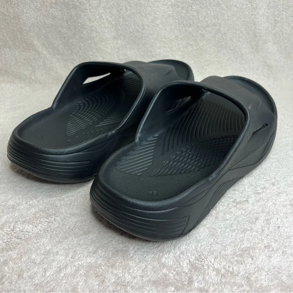 NEW Casual Foam Beach Slides Sandals Men’s 9.5 Black Comfort Cloud Summer Pool
